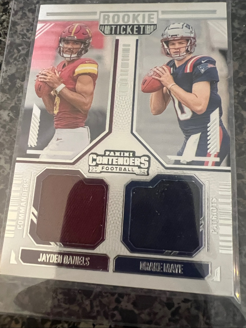 2024 Panini Contenders Dual Patch Jayden Daniels and Drake Maye